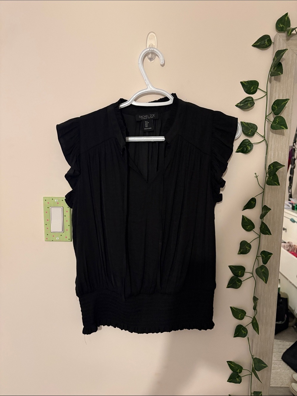 Black Ruffled Sleeve Blouse